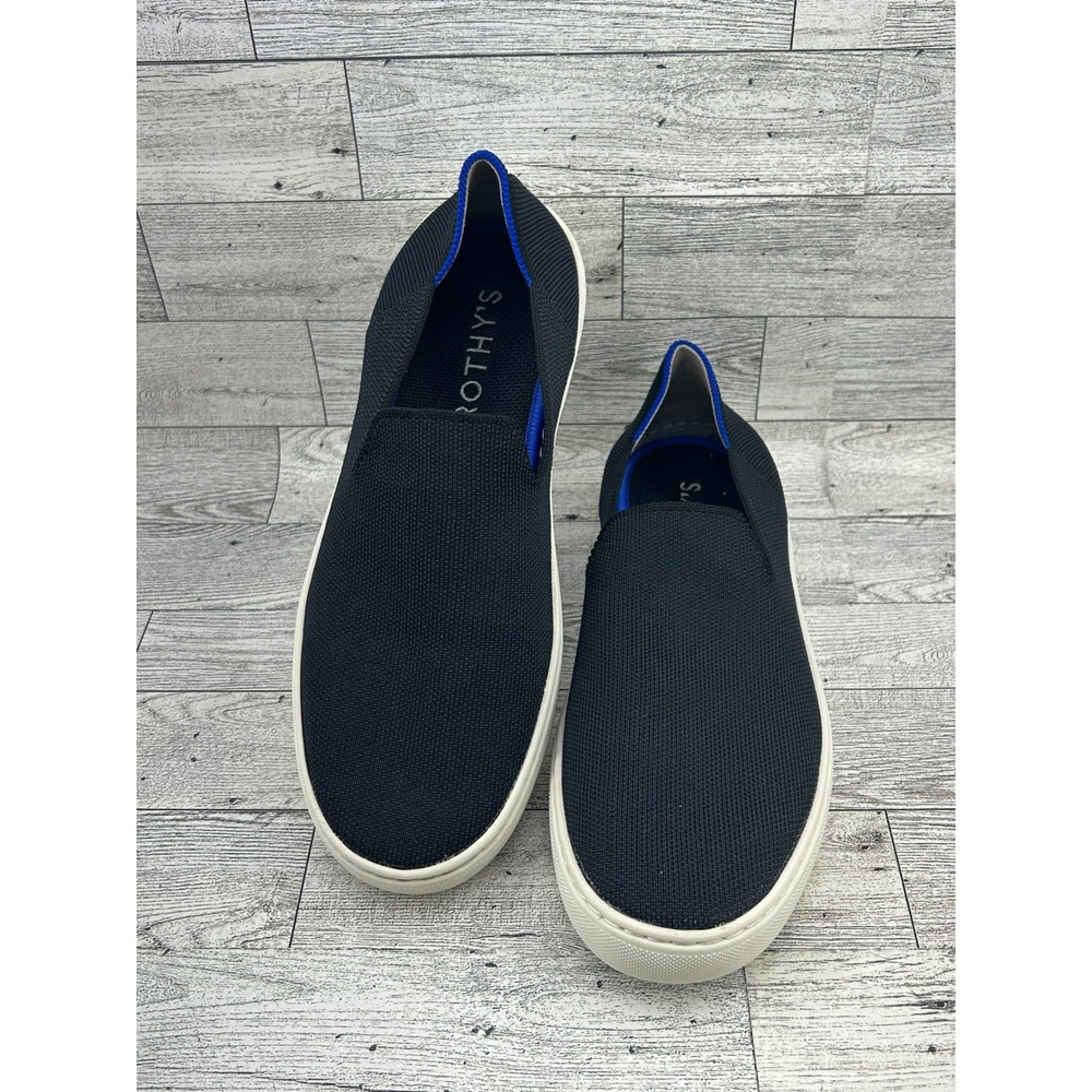 Rothys The Flat Black Knit Slip On Shoes Women W8.5 EU 39